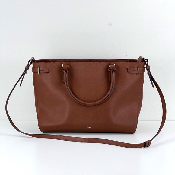 Ralph Lauren Double RL Handbags - Ralph Lauren Double RL Brown Leather Tote